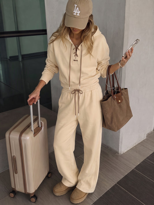 Long Sleeve Hoodies With Drawstring Pants Sets