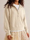 Waffle Knit Button Henley Pullover Sweatshirt - Fisoew