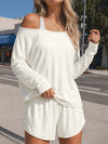 Off Shoulder Tops With Short Solid Sets