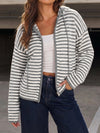 Striped Zip Up Hoodie Long Sleeve Hoodies