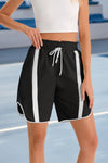 Fisoew Women's Black Baggy Cargo Workout Running Athletic Yoga Shorts - Fisoew