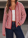 Striped Zip Up Hoodie Long Sleeve Hoodies