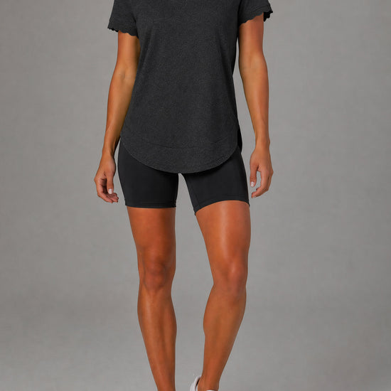 Crew Hem Solid Short Sleeve T-Shirts - Fisoew