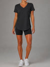 Crew Hem Solid Short Sleeve T-Shirts - Fisoew
