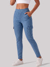 High Waisted Skinny Cargo Jeans - Fisoew