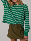 Soft Striped Long Sleeve T Shirt - Fisoew