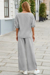 Fisoew Women‘s Light Grey 2 Piece Loose Workout Tracksuit Sets - Fisoew