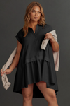Fisoew Women's Black Oversized Patchwork Mini Dress - Fisoew