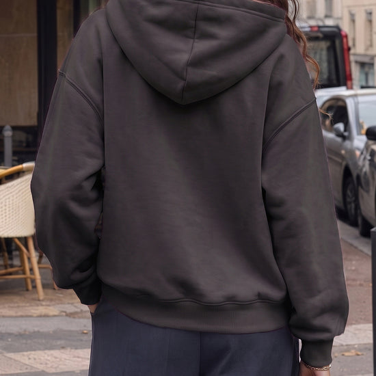 Hoodies Half Zip Fuzzy Fleece Sweatshirts - Fisoew