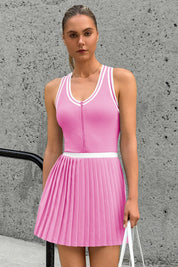 Fisoew Women's Pink Tennis Mini Dress - Fisoew