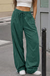 Solid Wide Leg Cargo Pants
