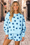 Polka Dot Sweatshirts With Short Sets