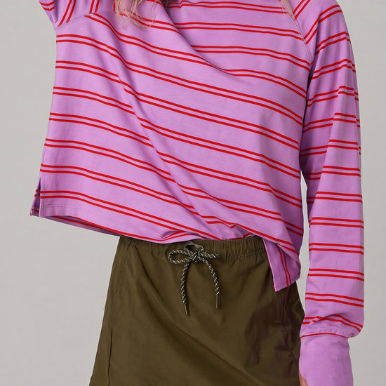 Soft Striped Long Sleeve T Shirt - Fisoew