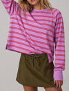 Soft Striped Long Sleeve T Shirt - Fisoew