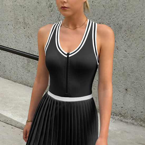 Fisoew Women's Black Tennis Mini Dress - Fisoew
