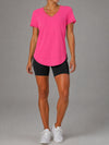 Crew Hem Solid Short Sleeve T-Shirts - Fisoew