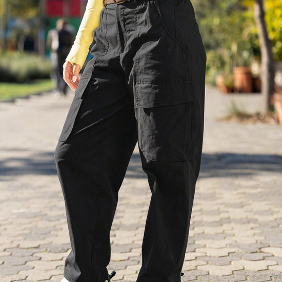 Wide Leg with Pockets Cargo Pants - Fisoew