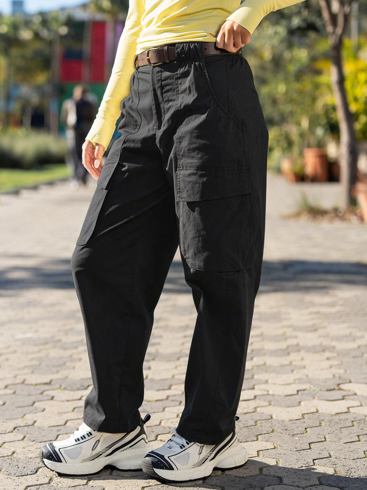 Wide Leg with Pockets Cargo Pants - Fisoew