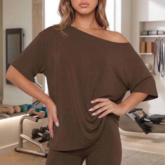 Coffee Womens Trendy 2 Piece Sets Fisoew - Fisoew