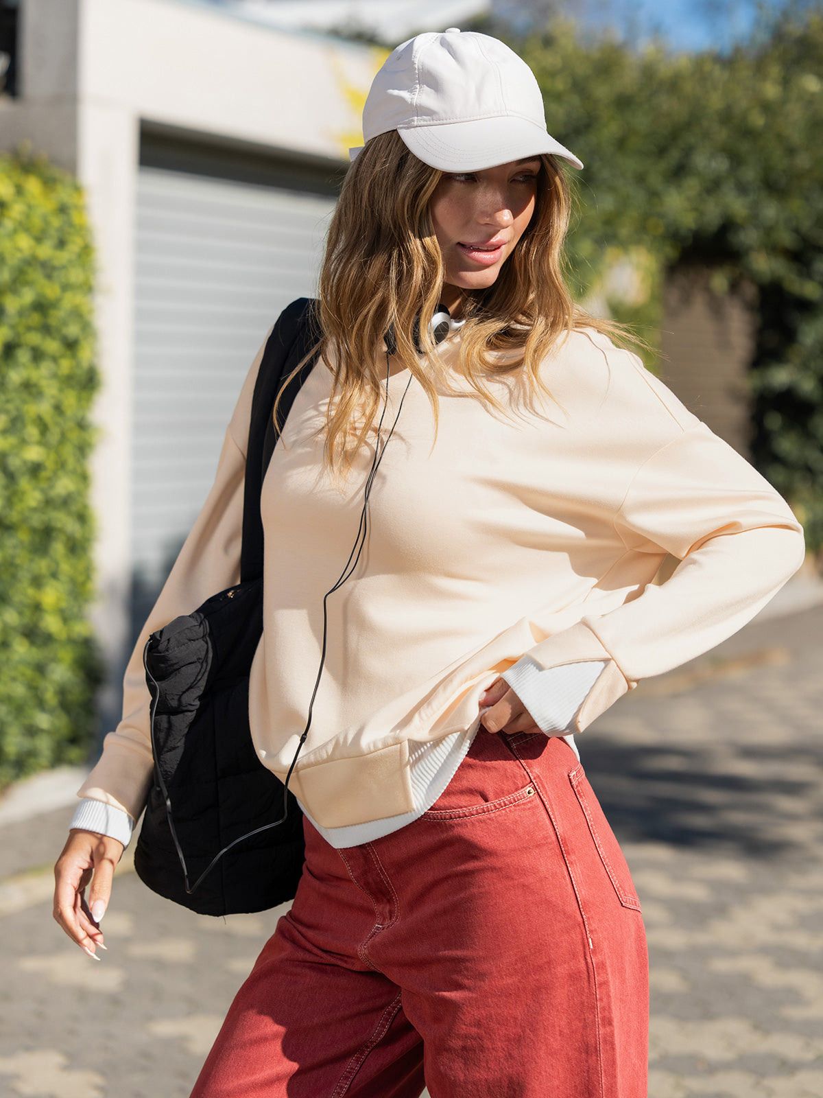 Faux Layered Oversized Sweatshirts - Fisoew