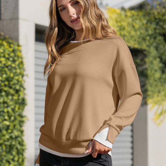 Faux Layered Oversized Sweatshirts - Fisoew