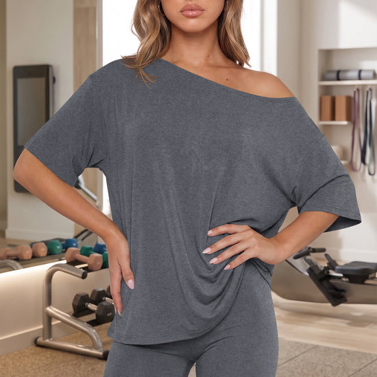 Grey Womens Trendy 2 Piece Sets Fisoew - Fisoew