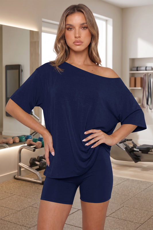 Navy Womens Trendy 2 Piece Sets Fisoew - Fisoew