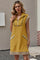 Womens Yellow Half-Zip Contrast Casual Mini Dress Fisoew - Fisoew