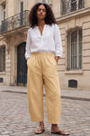 Fisoew Women's Khaki Wide Leg Barrel Pants - Fisoew