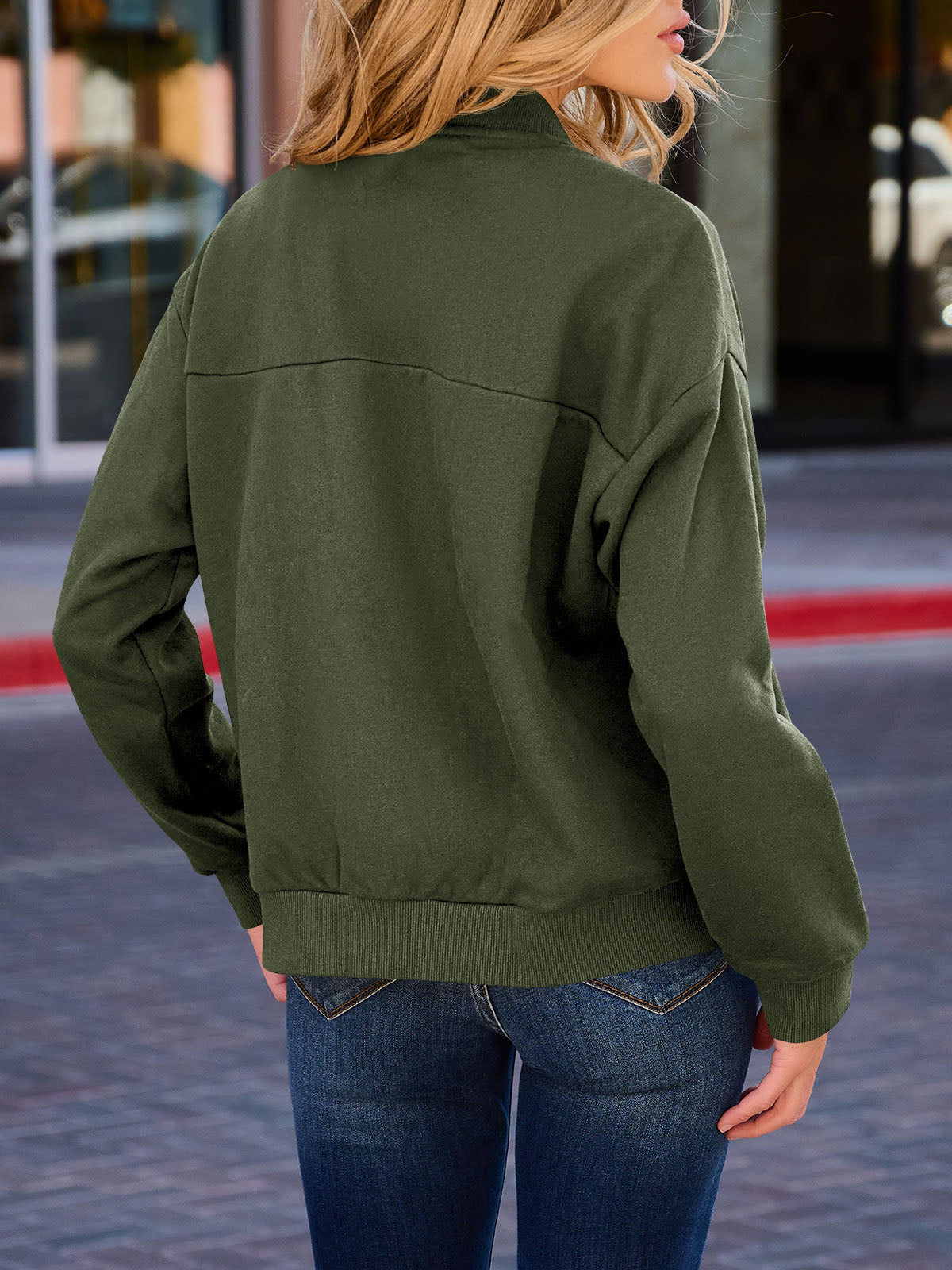 Zip Up With Pockets Long Sleeve Jackets - Fisoew