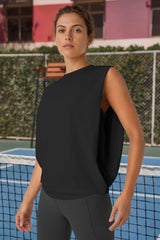 Fisoew Women's  Black Soft Moisture Wicking Tank Tops