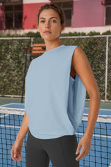 Fisoew Women's Bluish Gray Soft Moisture Wicking Tank Tops