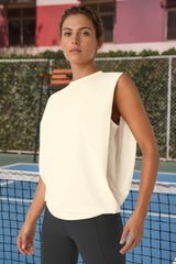 Fisoew Women's Beige Soft Moisture Wicking Tank Tops