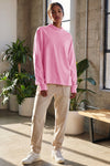 Mock Neck Solid Long Sleeve Tops - Fisoew
