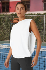 Fisoew Women's White Soft Moisture Wicking Tank Tops - Fisoew