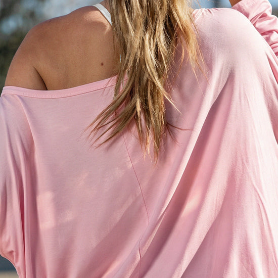 Off Shoulder Solid Long Sleeve T-Shirts - Fisoew