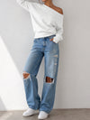 Off Shoulder Elastic Waist Solid Sweatshirts