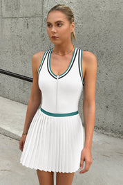Fisoew Women's White Tennis Mini Dress