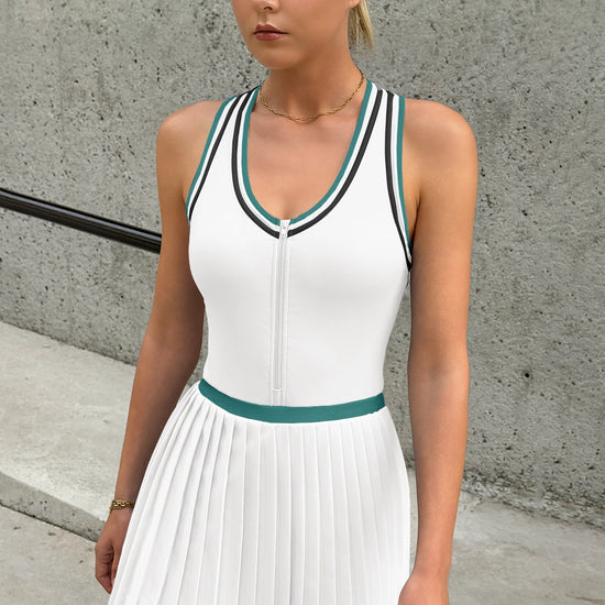 Fisoew Women's White Tennis Mini Dress - Fisoew