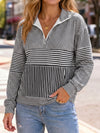 Striped Half Zip Sweatshirts