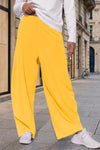 Casual Solid Hight Waist Wide Leg Pants