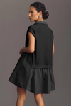 Fisoew Women's Black Oversized Patchwork Mini Dress - Fisoew