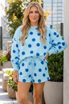 Polka Dot Sweatshirts With Short Sets
