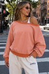 Reversible Wrap Long Sleeve Sweatshirt - Fisoew