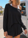 Off Shoulder Tops With Short Solid Sets