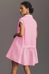 Fisoew Women's Pink Oversized Patchwork Mini Dress - Fisoew