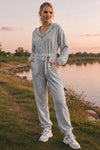 Zip Up Hoodie With Jogger One Piece Jumpsuits - Fisoew