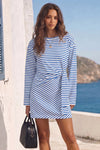 Corset Striped Mini Dresses