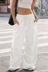 Solid Wide Leg Cargo Pants