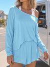 Off Shoulder Tops With Short Solid Sets
